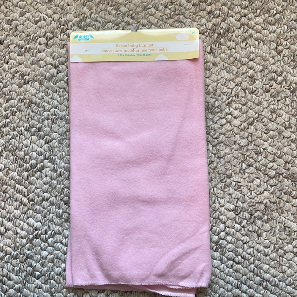 NWT pink Angel of Mine fleece baby blanket